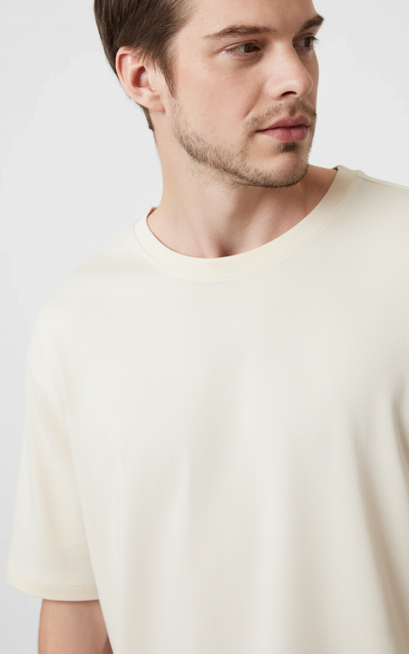 Drop Shoulder T-Shirt Off White (Customizable)