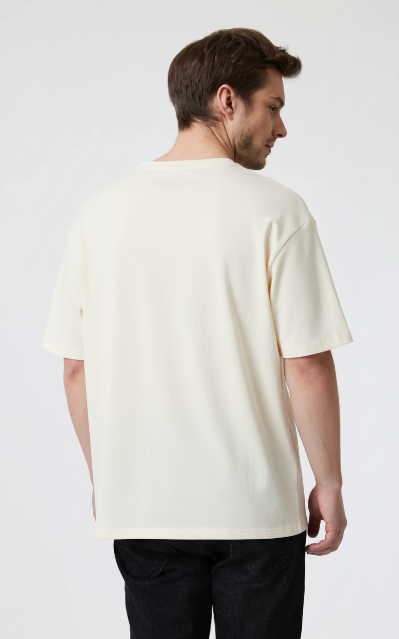 Drop Shoulder T-Shirt Off White (Customizable)