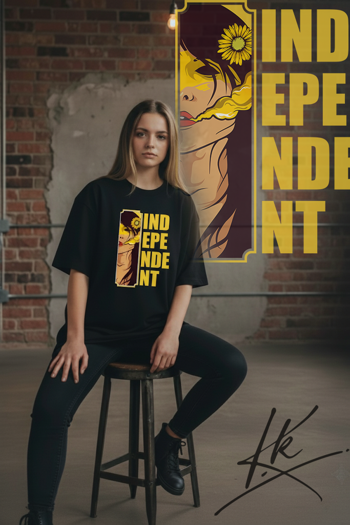 Drop Shoulder T-Shirt Black (Graffiti Design)