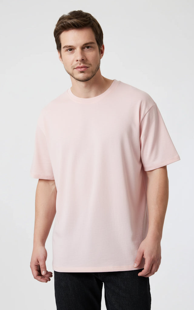 Drop Shoulder T-Shirt Baby Pink (Customizable)