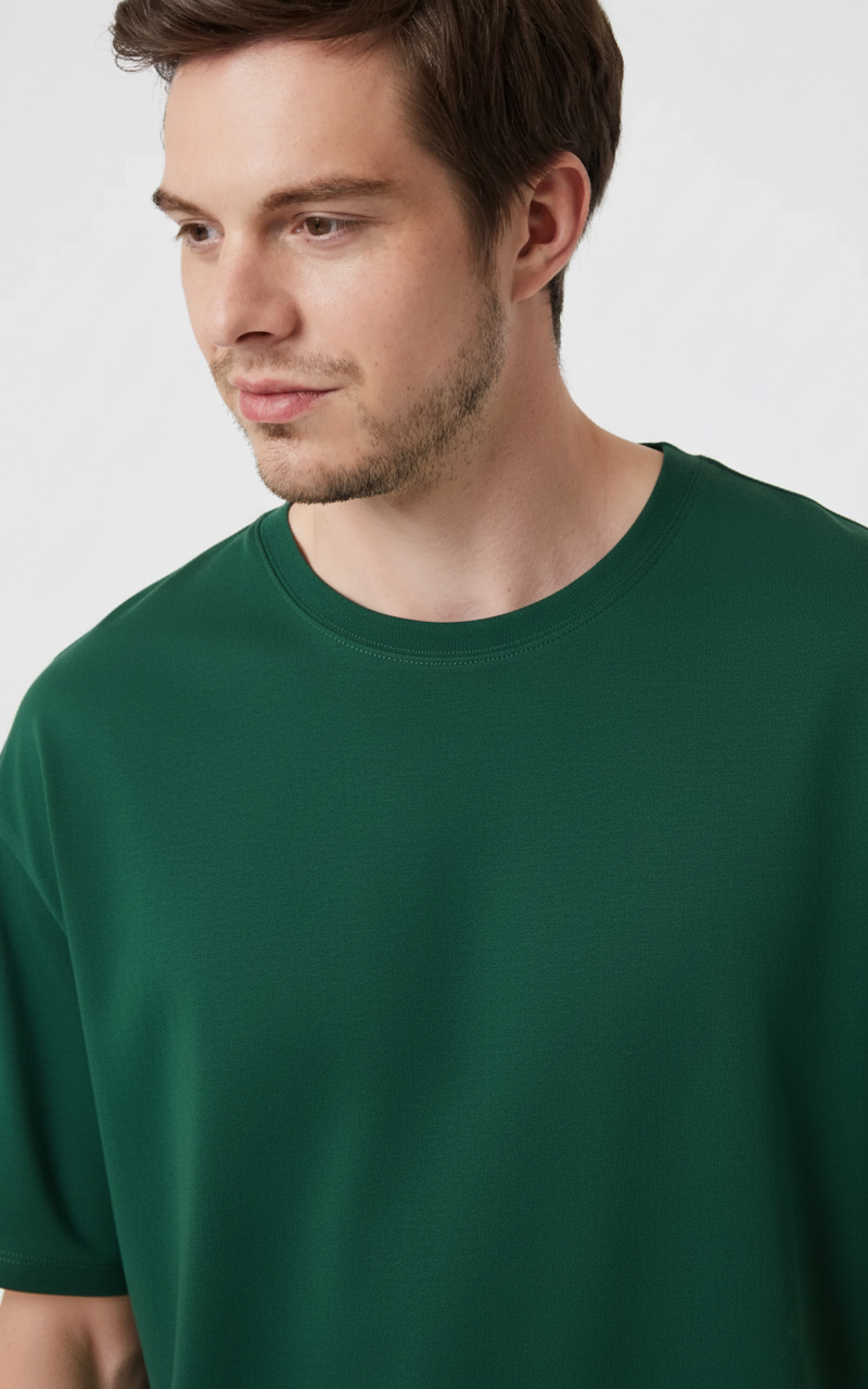 Drop Shoulder T-Shirt Bottle Green (Customizable)